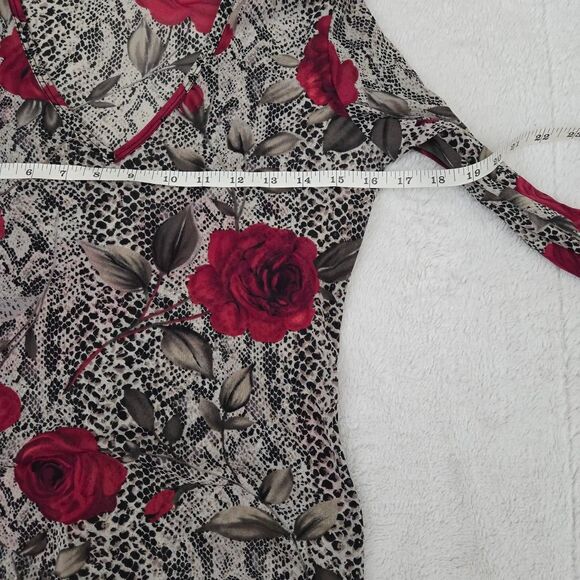 Express Vintage Y2K Roses Mesh Euro goth long sleeve top - Picture 8 of 8